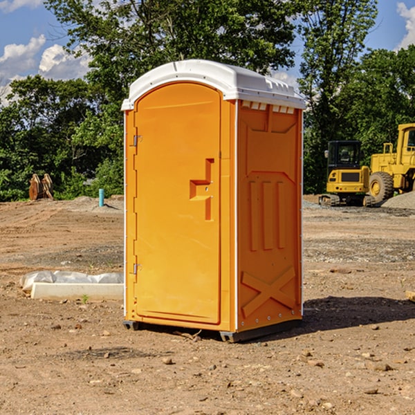 can i customize the exterior of the portable restrooms with my event logo or branding in Cayuga